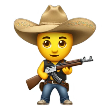 Ak 47 con sombrero de vaquero  sticker