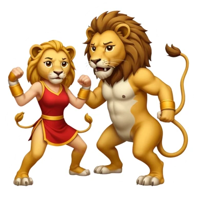 lion fight with his damn wife sticker