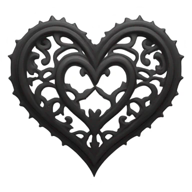 Gothic black and white heart sticker