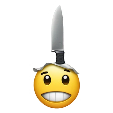 smiling emoji with a knife sticker