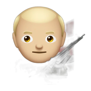 Vladimir poutine avec un fusil et un drapeau sovietique sticker