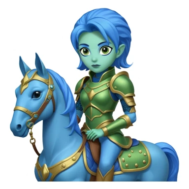 lady alien on horse sticker