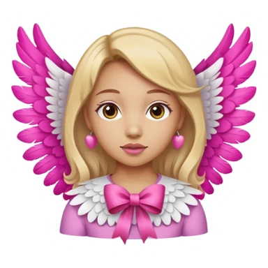 Girl with ribbon and wings sticker