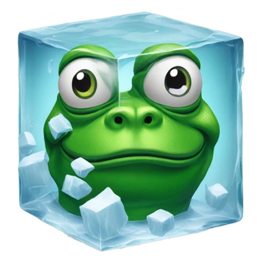 pepe the frog inside an icecube sticker
