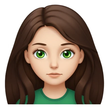 brunnete girl with long hair and lazy green eyes sticker
