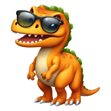 Dinosaurio con lentes y un lazo naranja sticker