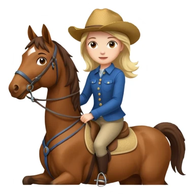 jeune fille a cheval sticker