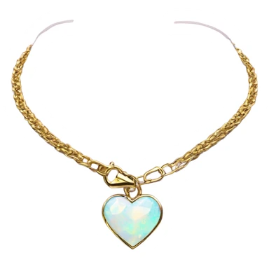 Gold chain bdsm collar with opal Crystal heart sticker