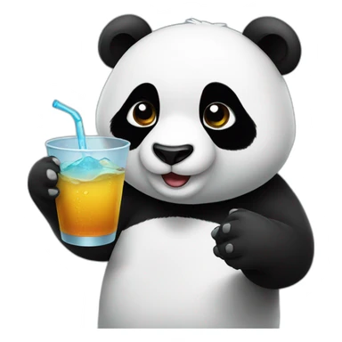 Panda giving a drink sticker