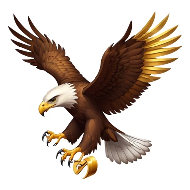 Golden eagle with razor and gold wings, Red Rising sticker