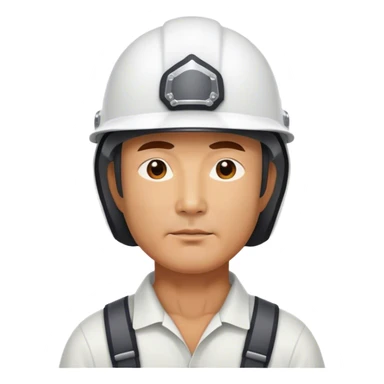 photorealistic korean worker middle age man 
in a helmet sticker