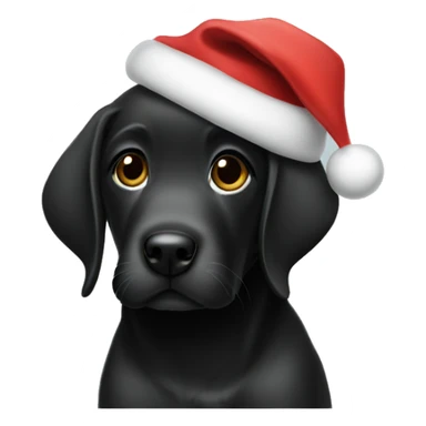 Black Lab puppy santa hat  sticker