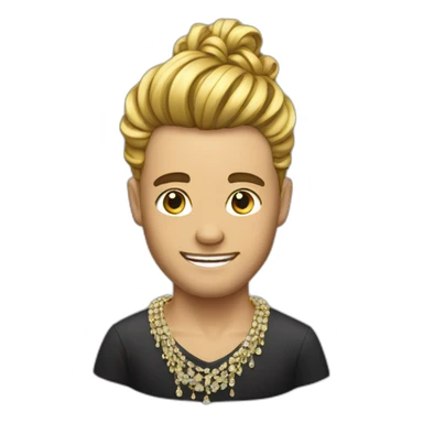 Homme bling avec un chignon sticker