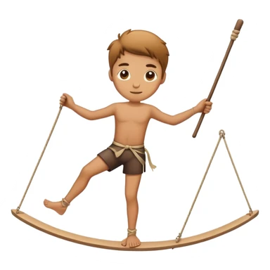 person on tightrope holding balancing stick
 sticker