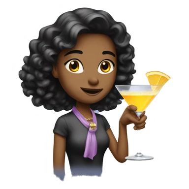 Cocktail hour girl funny sticker