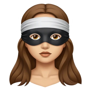 Woman with Long Brown hair completely blindfolded sticker