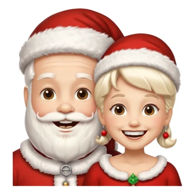 SANTA Y MAMA CLAUSE SONRIENDO CON ORTODONCIA EN DIENTES sticker