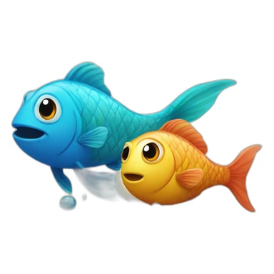 Two fishes in water sticker