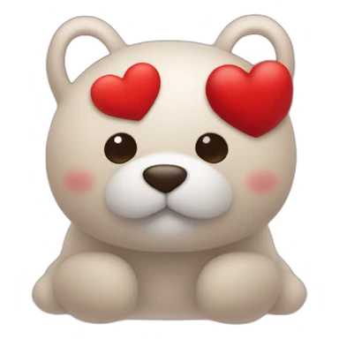 Un doudou qui fait un câlin à un cœur rouge  sticker