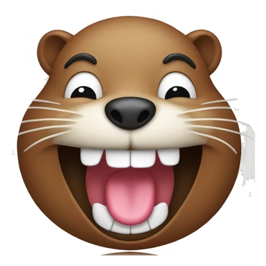 Beaver laughing with tears  sticker
