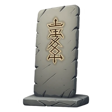 Stone Tablet – Carved gray slab with ancient runes. sticker