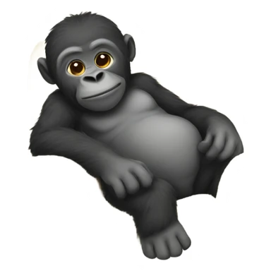 Baby gorilla napping on a couch with a blanket on sticker