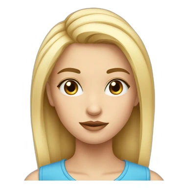 fille blonde mi courts yeux bleu sticker