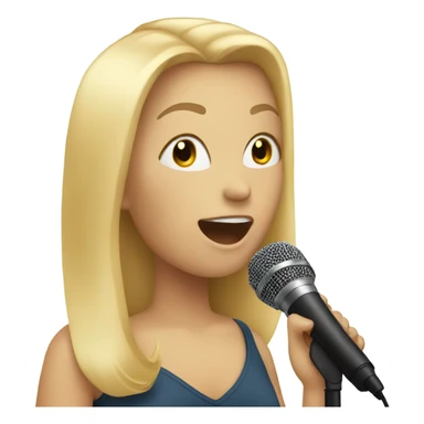 Girl with blonde hair singing into microphone sticker