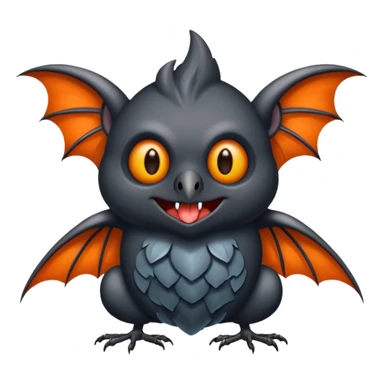 Monstre a corp craquelé fait de lave avec des ailes de chauve-souris et un tête de pierre carbonisé avec une mâchoire carré  sticker