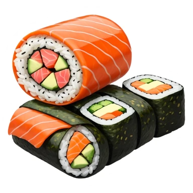 Sushi rolls rice outside restaurant style  sticker
