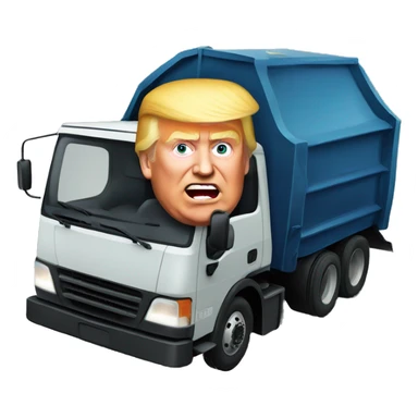 Donald Trump driving a garbage truck sticker