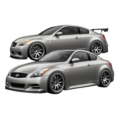 G37 coupe car lowered with dark mags darksliver car sticker