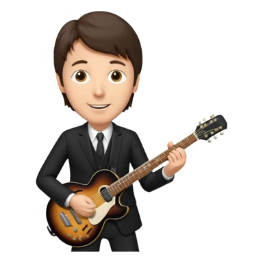 Paul McCartney playing guitar black suit sticker