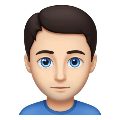 Yehuda Levi with blue eyes, dark brown hair sticker