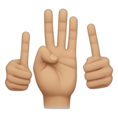 The two hands side by side with just the middle and index fingers raised. sticker