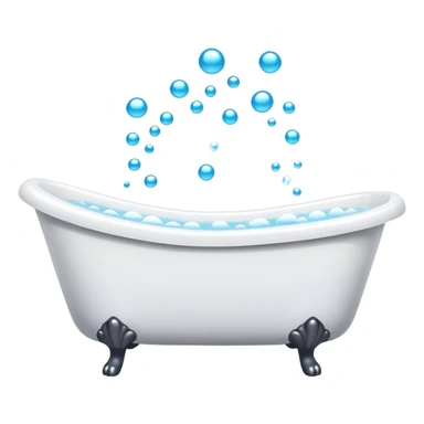 Large white luxurious bathtub with bubbles rising sticker