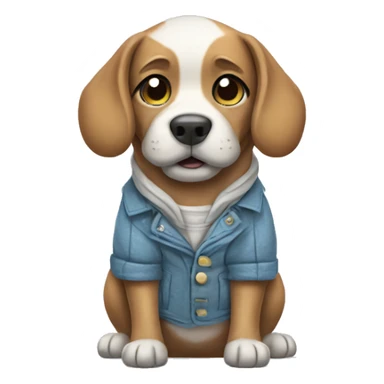 Dog wearing clothes sticker