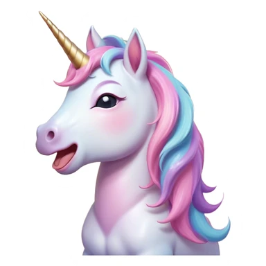 Cinematic Cute Yawning Unicorn Pony Portrait Emoji, Head tilted slightly with a dramatic, wide-open yawn, showcasing a petite, softly glowing form with a gently drooping mane, a subtle, shimmering horn and sleepy, half-closed eyes, Simplified yet irresistibly adorable features, highly detailed, glowing with a soft, cozy pastel glow, high shine, relaxed yet expressive, stylized with a dash of whimsical enchantment, soft glowing outline, capturing the essence of a drowsy yet affectionate unicorn pony that appears ready to stretch and yawn its way off the screen! sticker