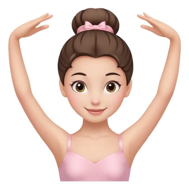 Pink Suit – Cheerful
 Smiling ballerina in pastel pink leotard, tidy high bun, bright happy eyes.















































 sticker