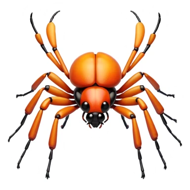 3D iPhone style emoji of a cute bug, colorful and detailed, six legs, shiny exoskeleton, isolated on white background, soft shadows, high detail, playful and cute. sticker