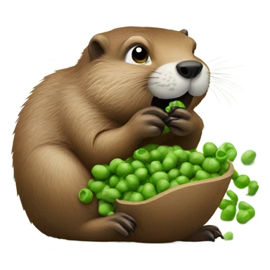 Groundhog eating peas sticker