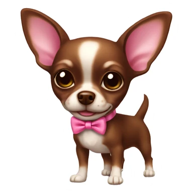 Chihuahua chocolate Brown with a pink bow  sticker