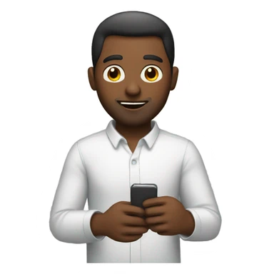man holding phone sticker
