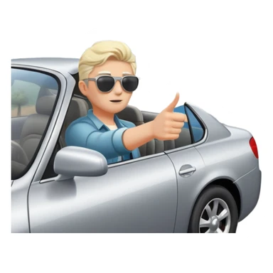 A person stands outside of to a car parked on the side of a long, open road. The sky ahead is clear and glowing, full of possibilities. One hand is on the steering wheel, the other points forward. The rearview mirror reflects storm clouds, but the windshield shows sunlit mountains ahead.  sticker