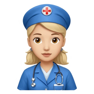 nurse wearing blue uniform sticker