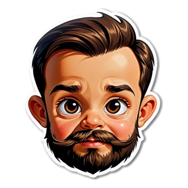Toddler that has beard big ears and huge noses sticker