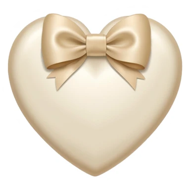 white heart with beige bow sticker
