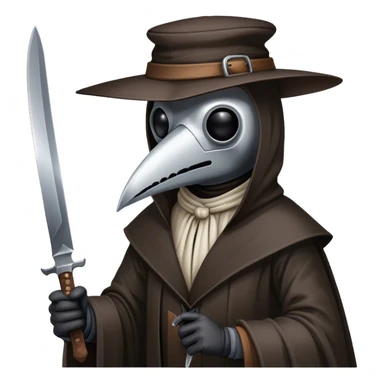 Plague doctor holding a knife sticker