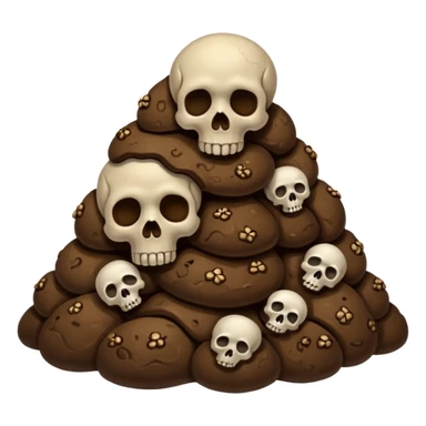 poop emoji with bones and skulls sticker