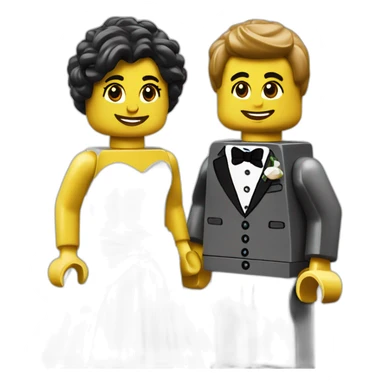 newly wed couple lego  sticker